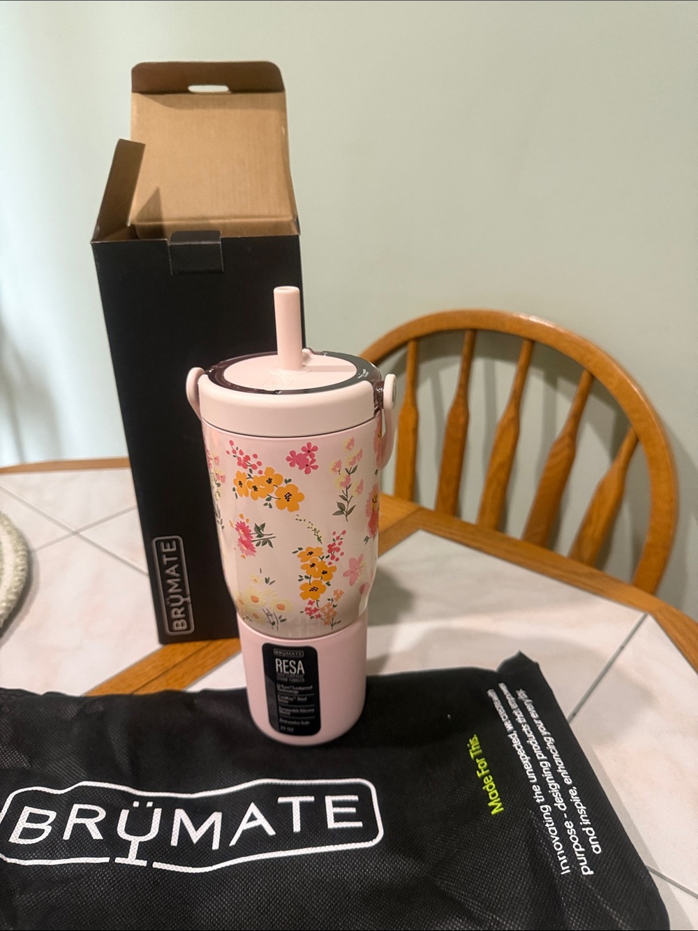 BrüMate Floral Pink RESA Travel Tumbler limited edition 25 oz. NWT